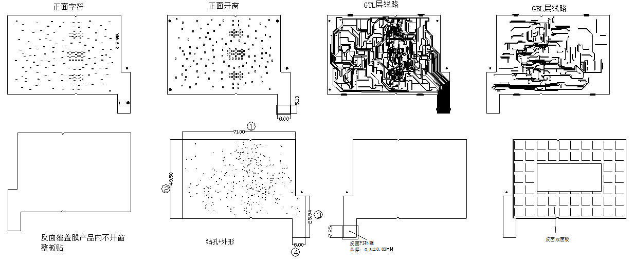 3D曲面屏柔性線路板分層圖 3D曲面屏柔性線路板分層圖